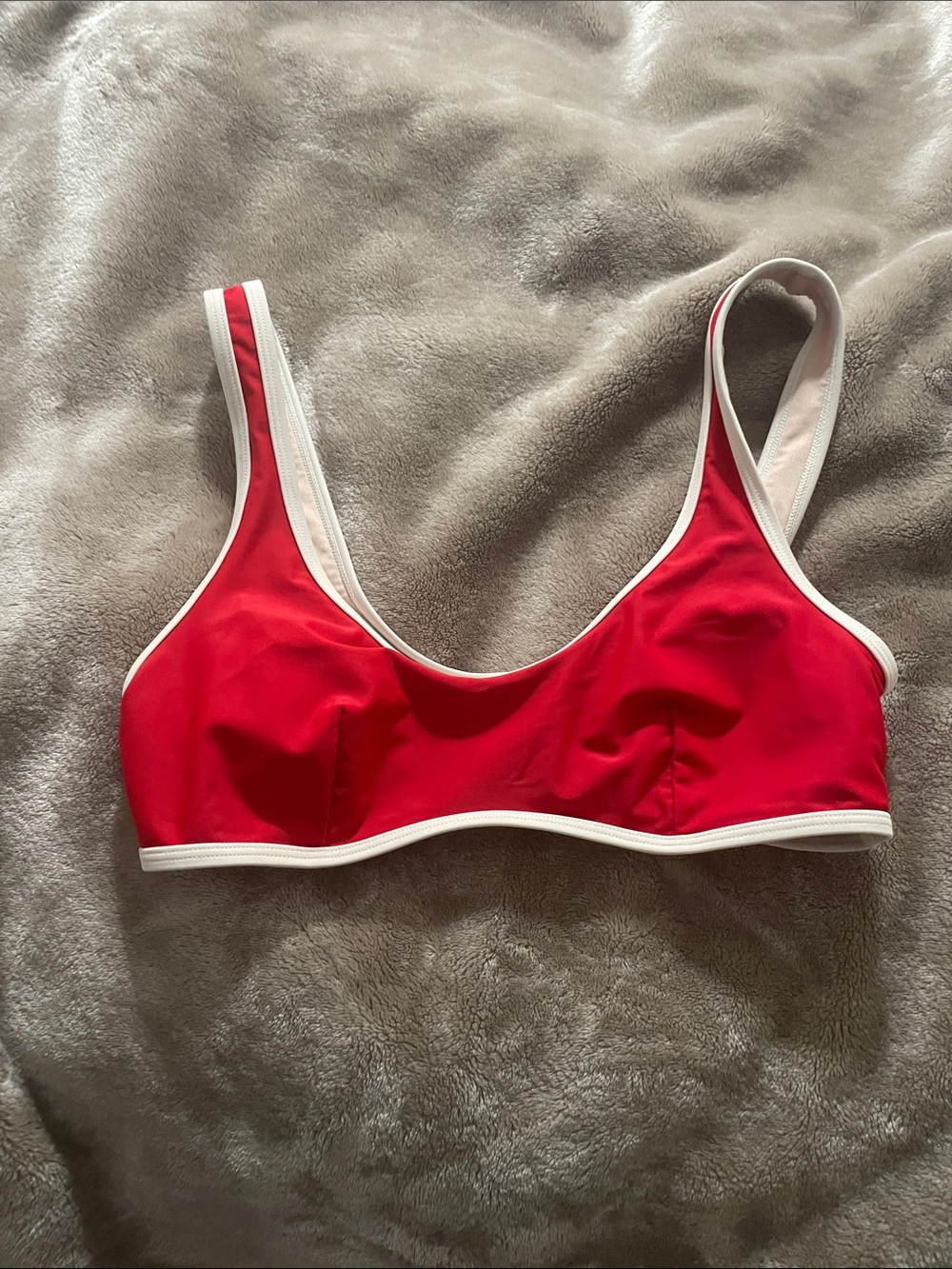 Red Bikini Top with White Trim — Sporty Scoop